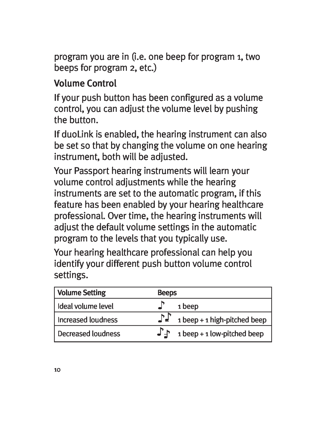 Unitron Hearing Aid Moxi 13, Moda 13 manual Volume Control 