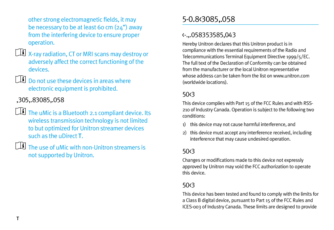 Unitron Hearing Aid UMIC manual Compliance information, Other important information, Declaration of Conformity 