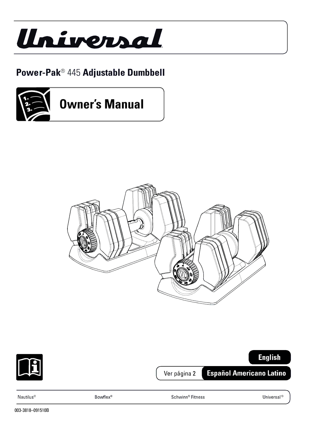 Universal 003-3818091510B manual 003-3818-091510B 