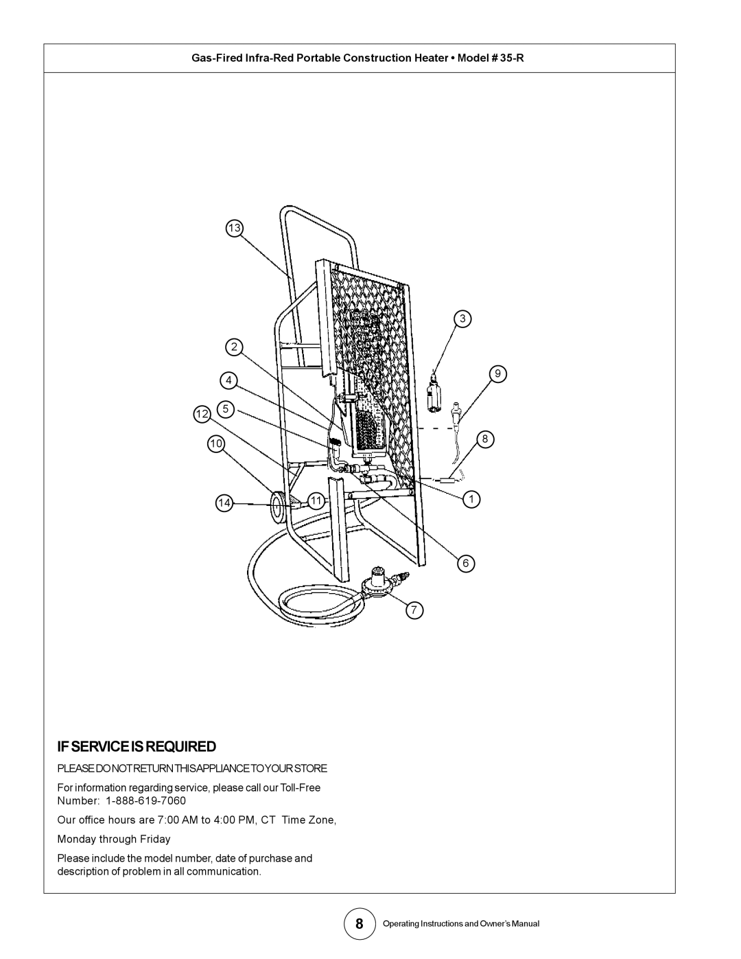 Universal 35-R owner manual Ifserviceisrequired, Pleasedonotreturnthisappliancetoyourstore 