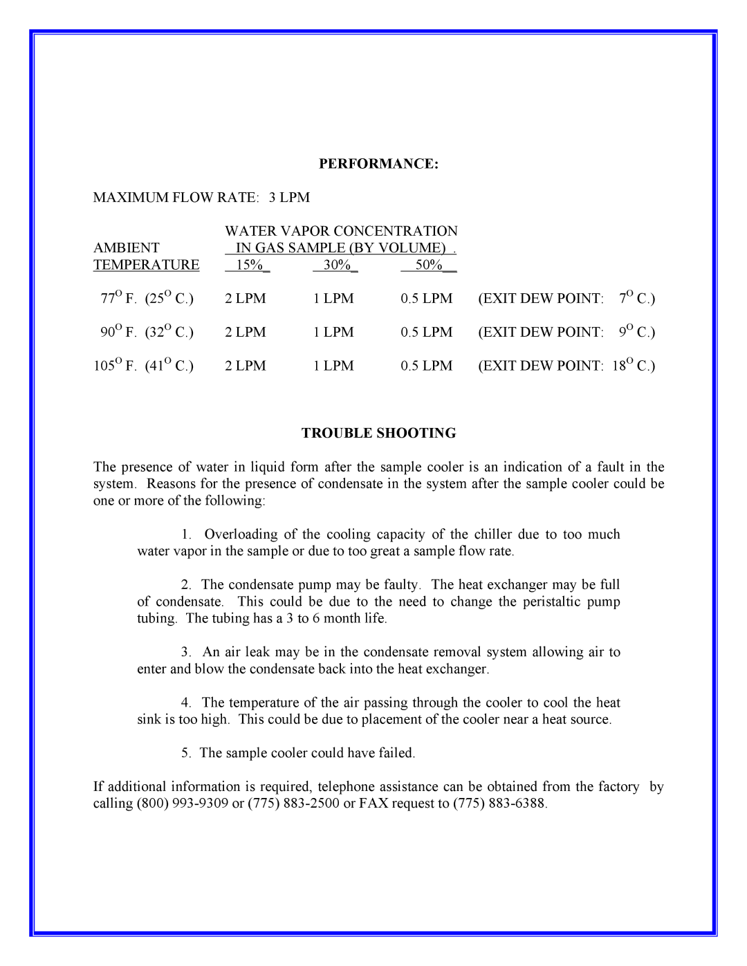 Universal 510S instruction manual Performance, Trouble Shooting 