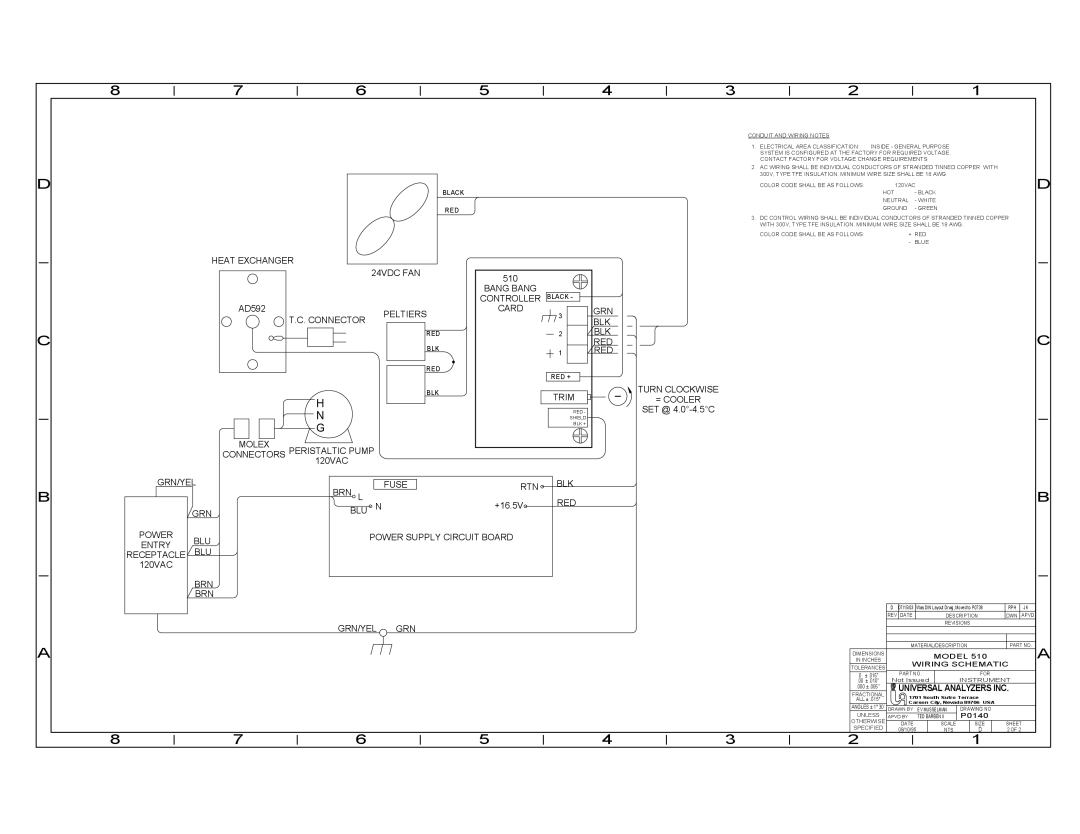 Universal 510S instruction manual Model Wiring Schematic 