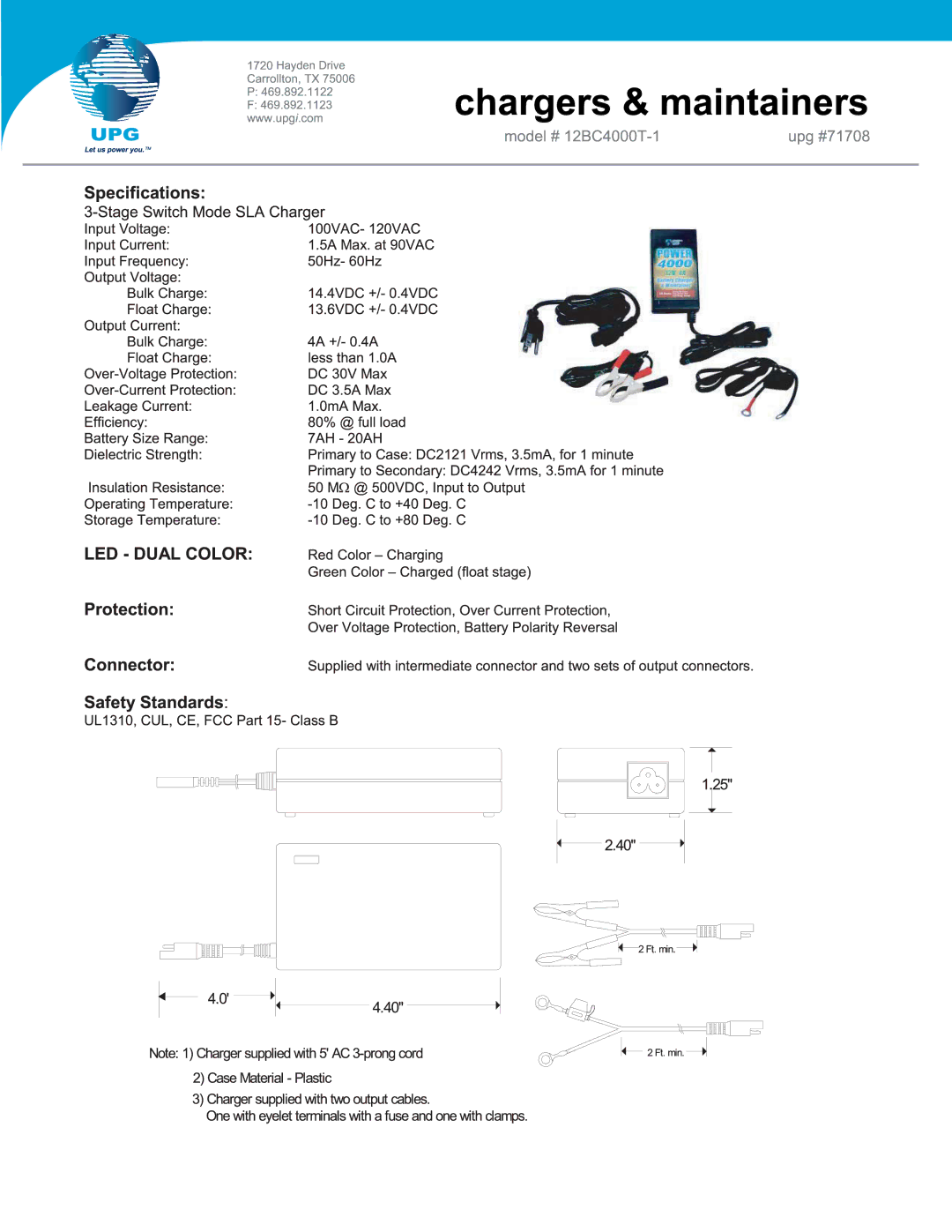 Universal Electronics 12BC4000T-1 manual 