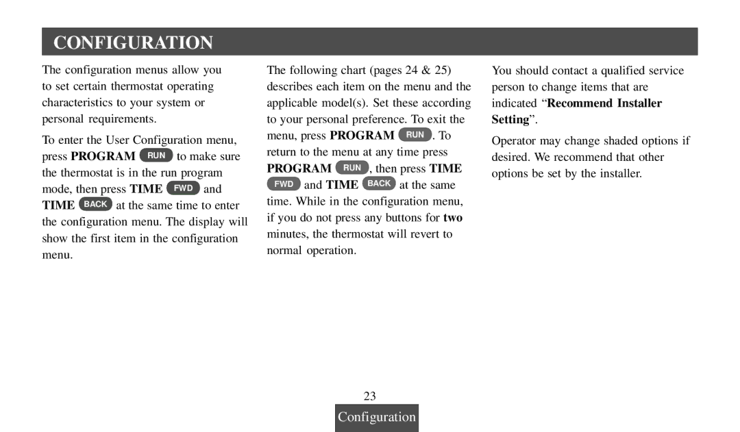 Universal Electronics 975 operating instructions Configuration, Setting 