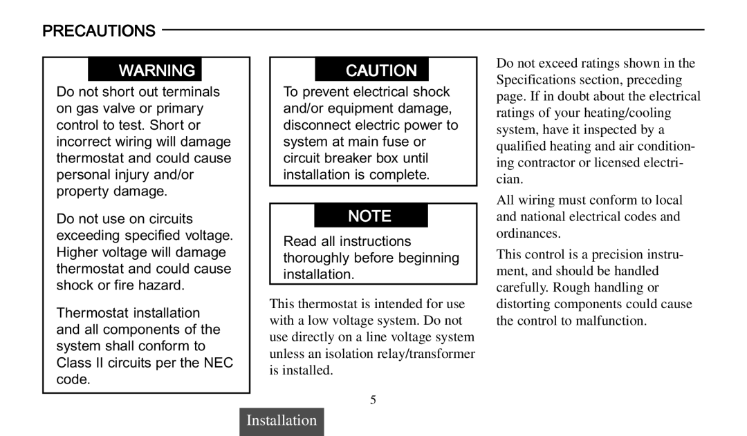 Universal Electronics 975 operating instructions Precautions 