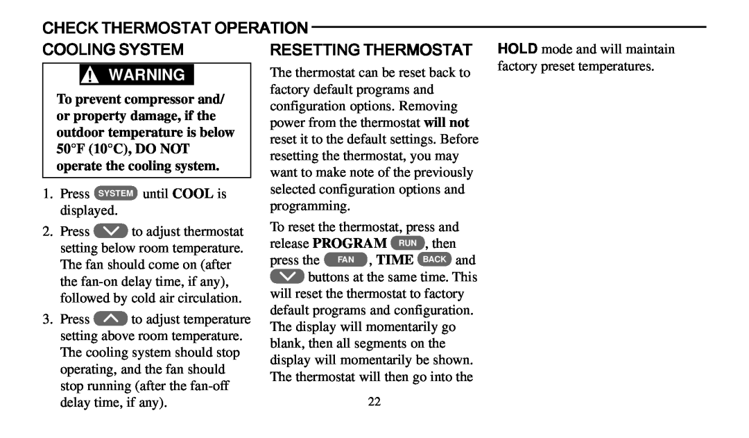 Universal Electronics 975 operating instructions Check Thermostat Operation, Cooling System, Resetting Thermostat 
