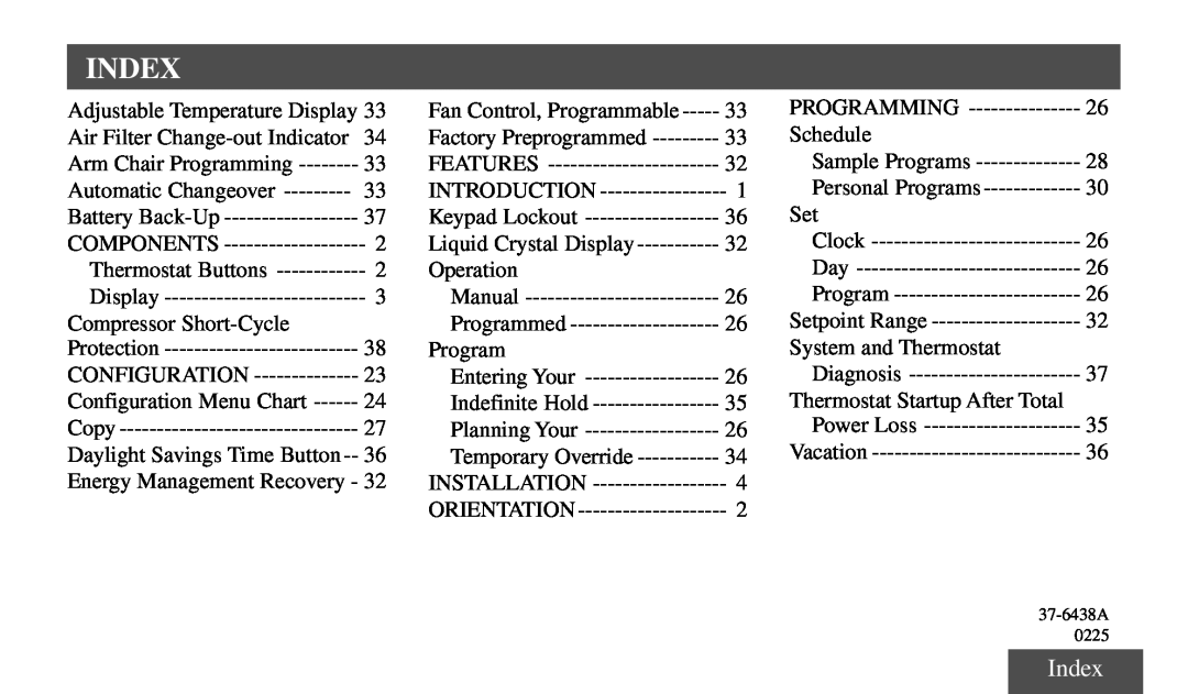 Universal Electronics 975 operating instructions Index 