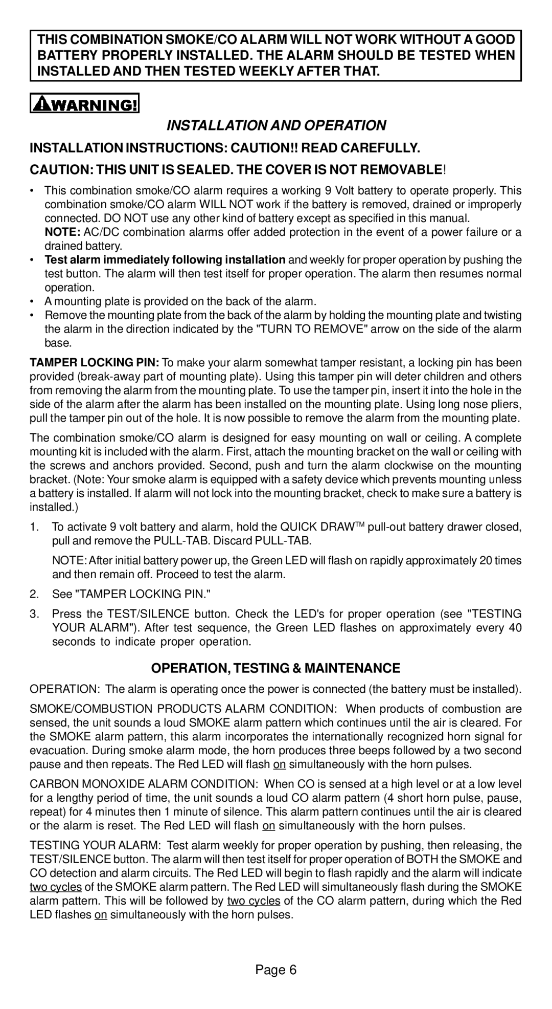 Universal Electronics CD-9775 manual Installation and Operation, Installation Instructions CAUTION!! Read Carefully 