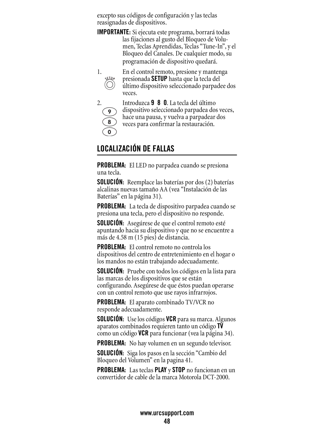 Universal Electronics DVR/PVR 5-Device, M11055BS Localización DE Fallas, Problema No hay volumen en un segundo televisor 