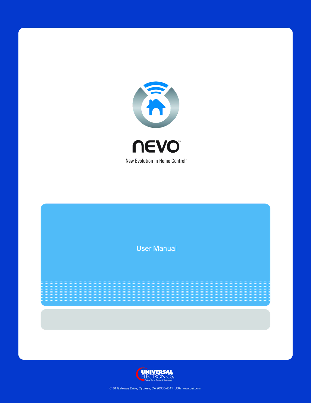 Universal Electronics Nevo user manual 
