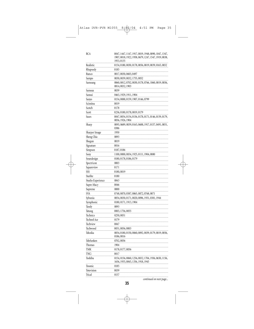 Universal Electronics PVR 5 manual Sss, Tmk 