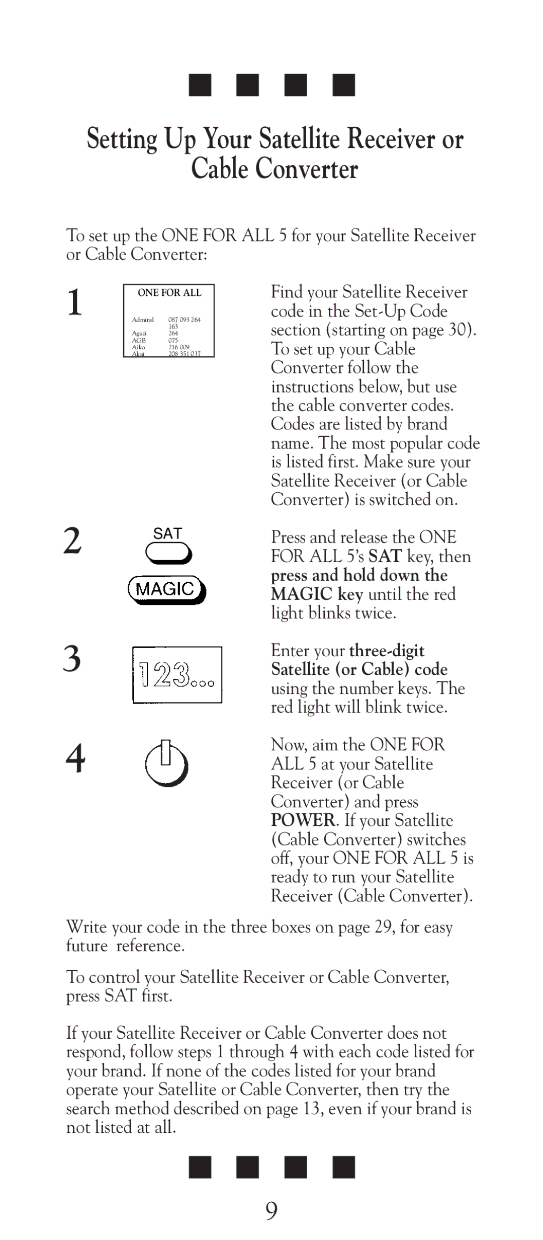 Universal Electronics URC-2505 manual Cable Converter, Enter your three-digit 