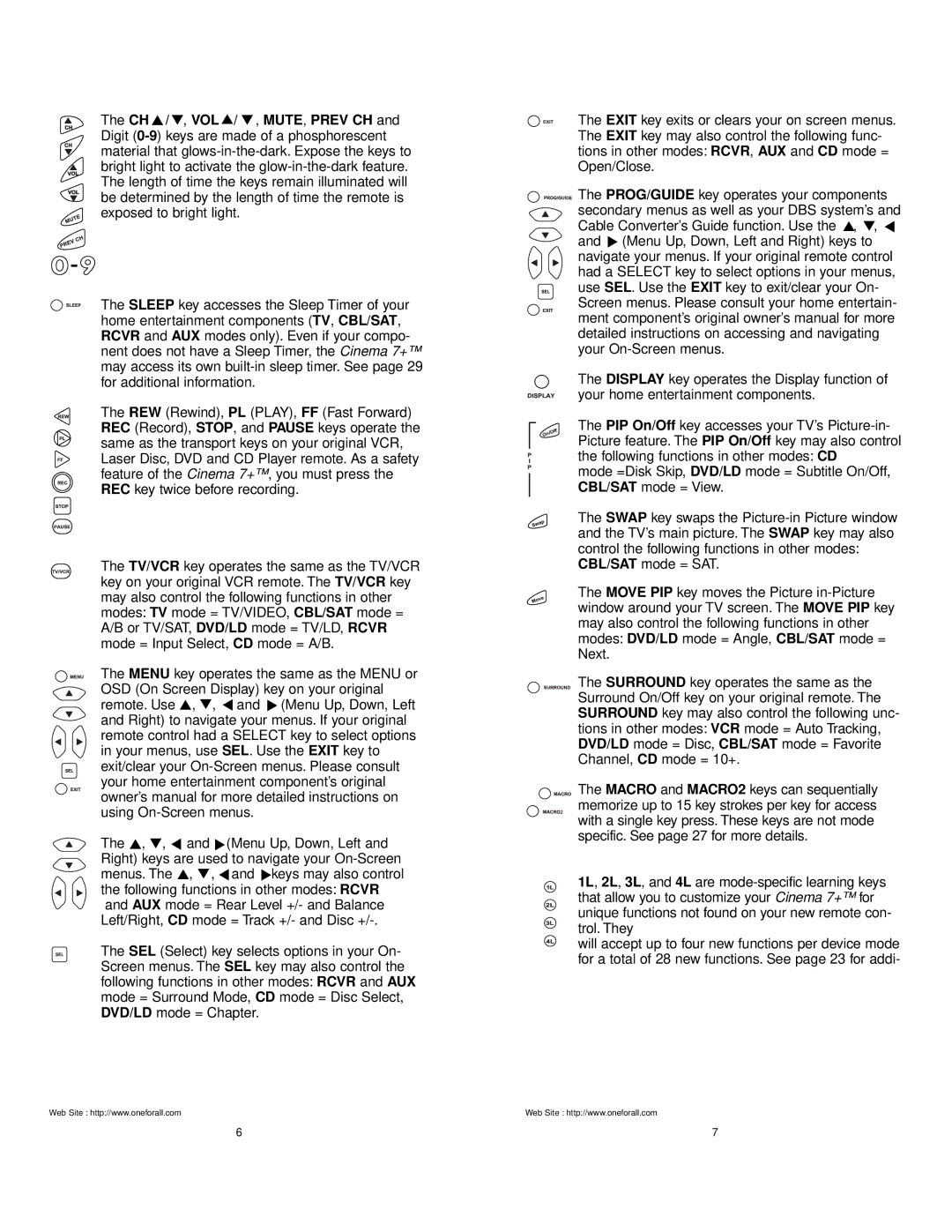 Universal Electronics URC 7800 manual 