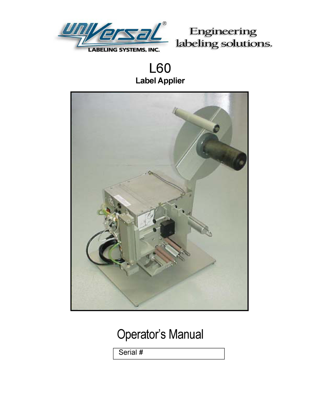 Universal L60 manual 