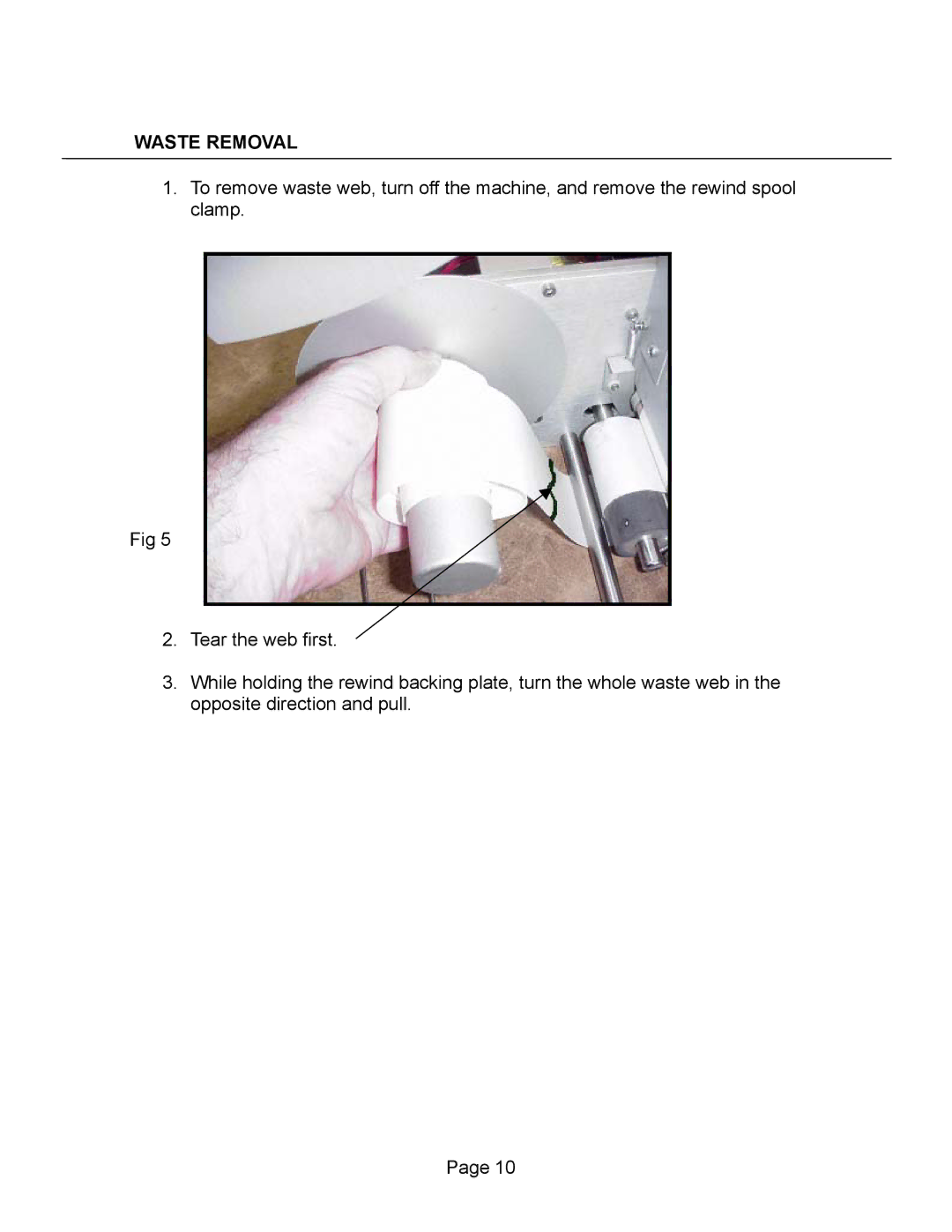 Universal L60 manual Waste Removal 