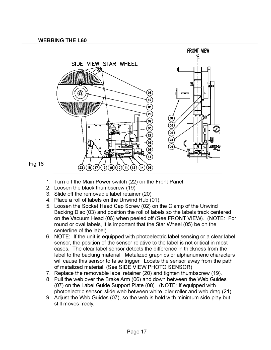 Universal manual Webbing the L60 