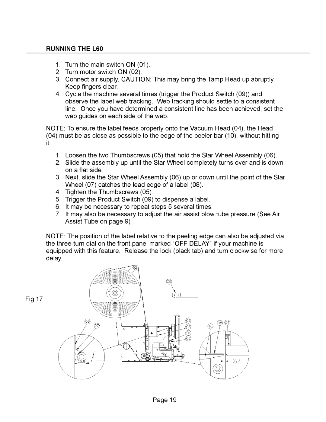 Universal manual Running the L60 