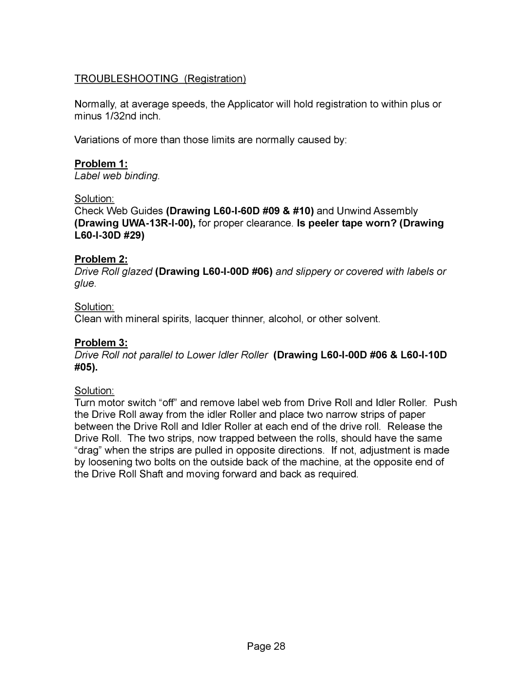 Universal manual L60-I-30D #29 Problem, #05 