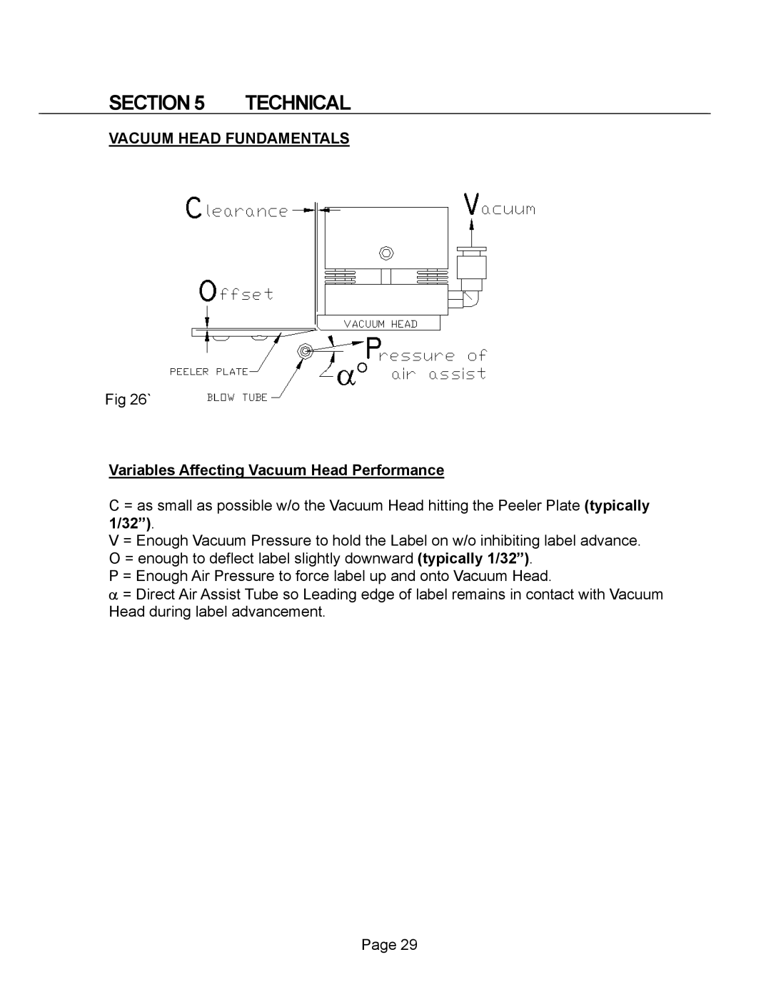 Universal L60 manual Vacuum Head Fundamentals, Variables Affecting Vacuum Head Performance 