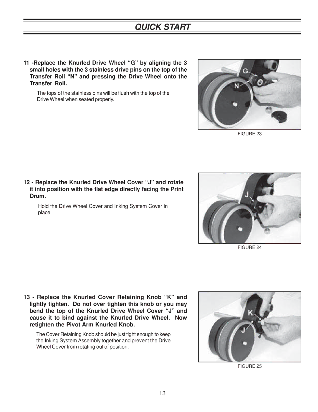 Universal Laser Systems CLP-100NI-NPRT manual Hold the Drive Wheel Cover and Inking System Cover in place 