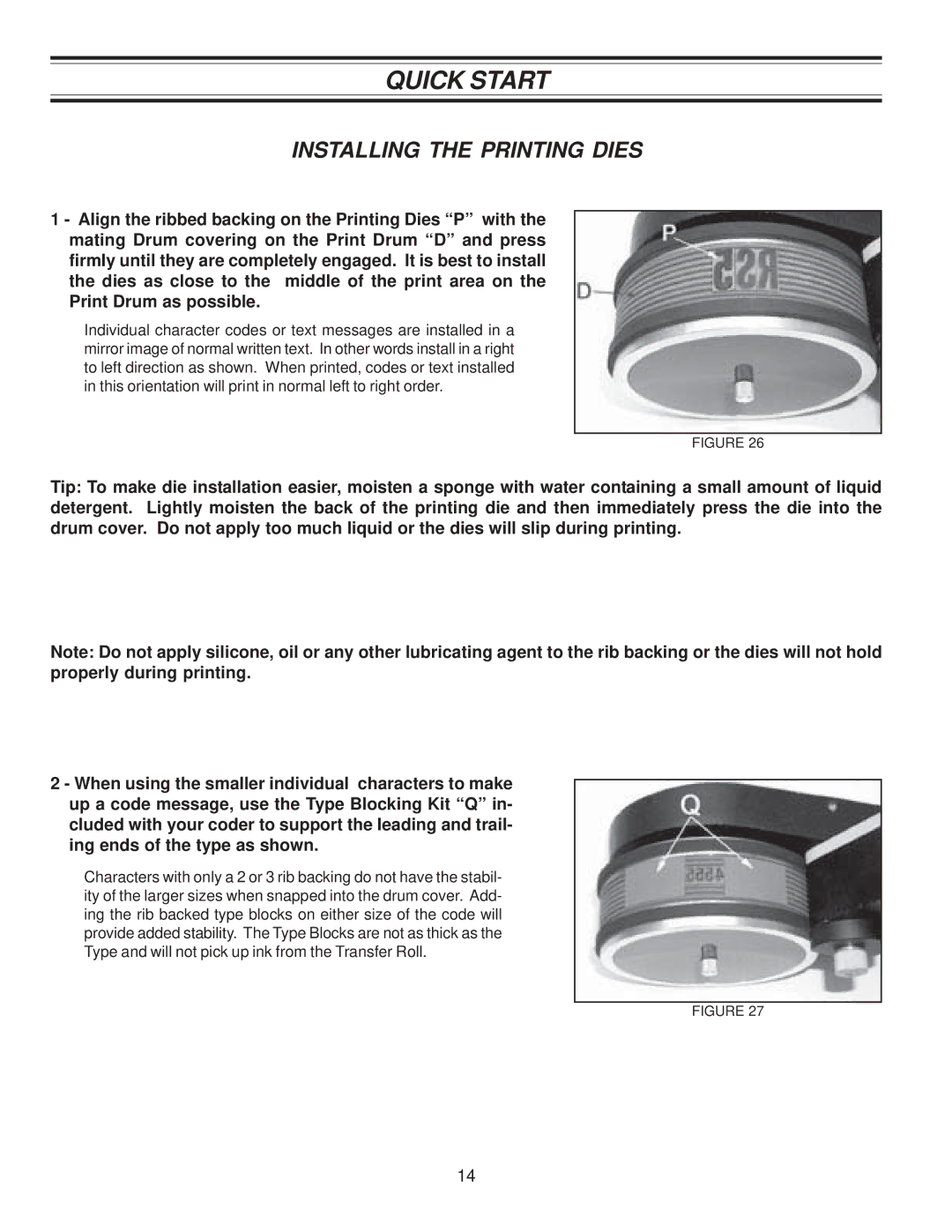 Universal Laser Systems CLP-100NI-NPRT manual Installing the Printing Dies 