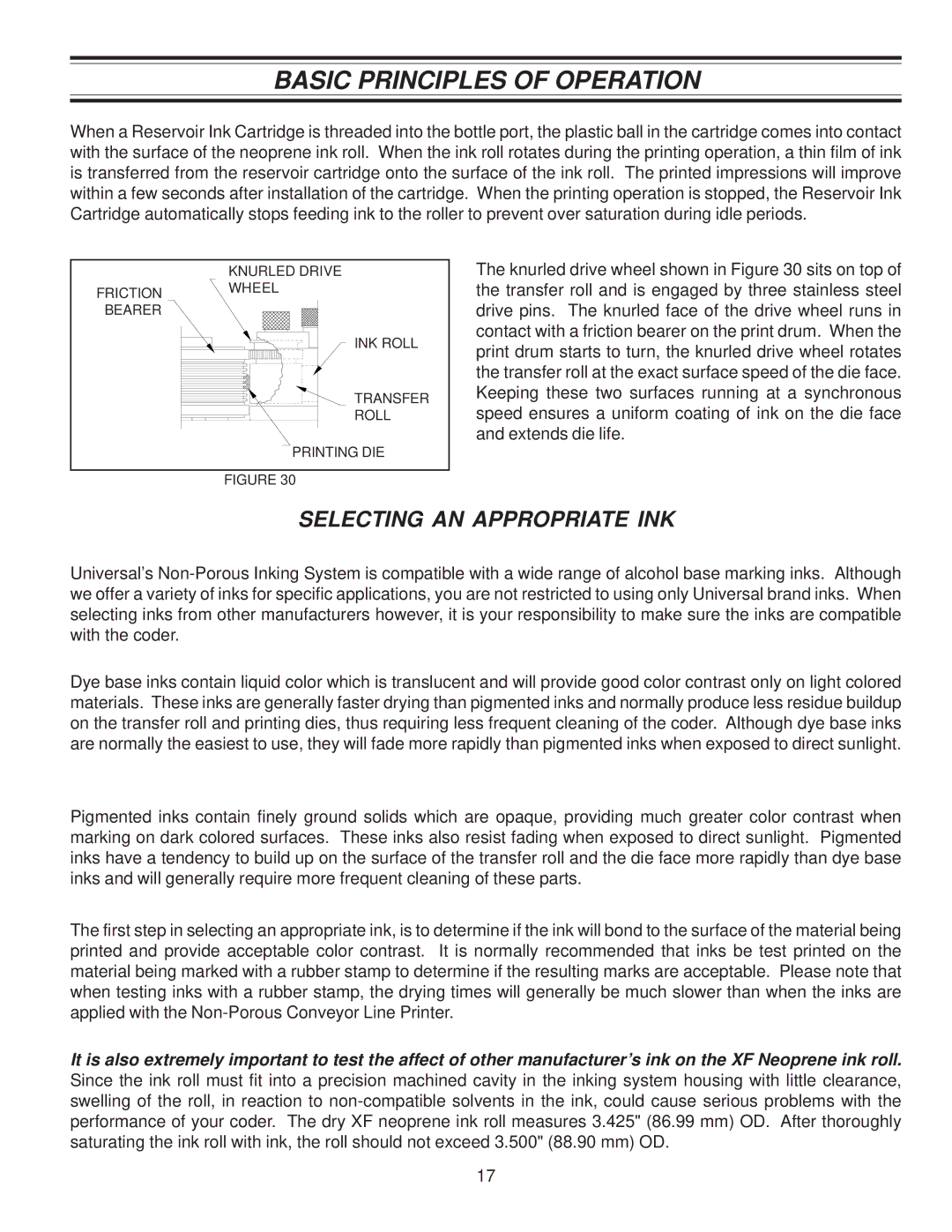 Universal Laser Systems CLP-100NI-NPRT manual Selecting AN Appropriate INK 