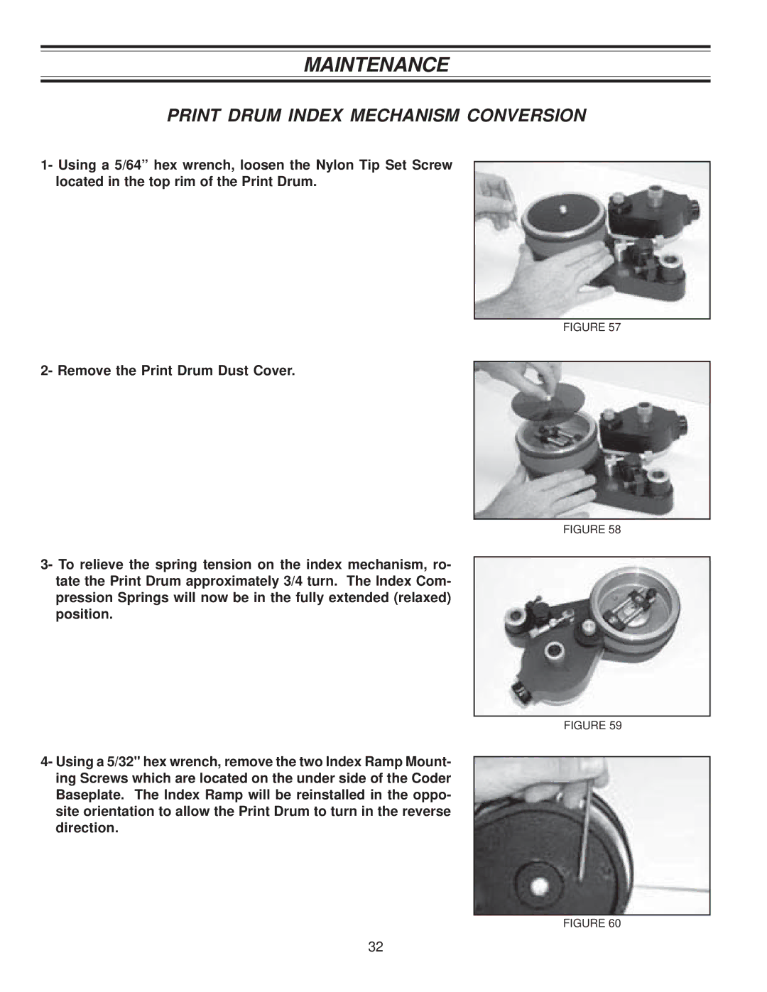 Universal Laser Systems CLP-100NI-NPRT manual Print Drum Index Mechanism Conversion 