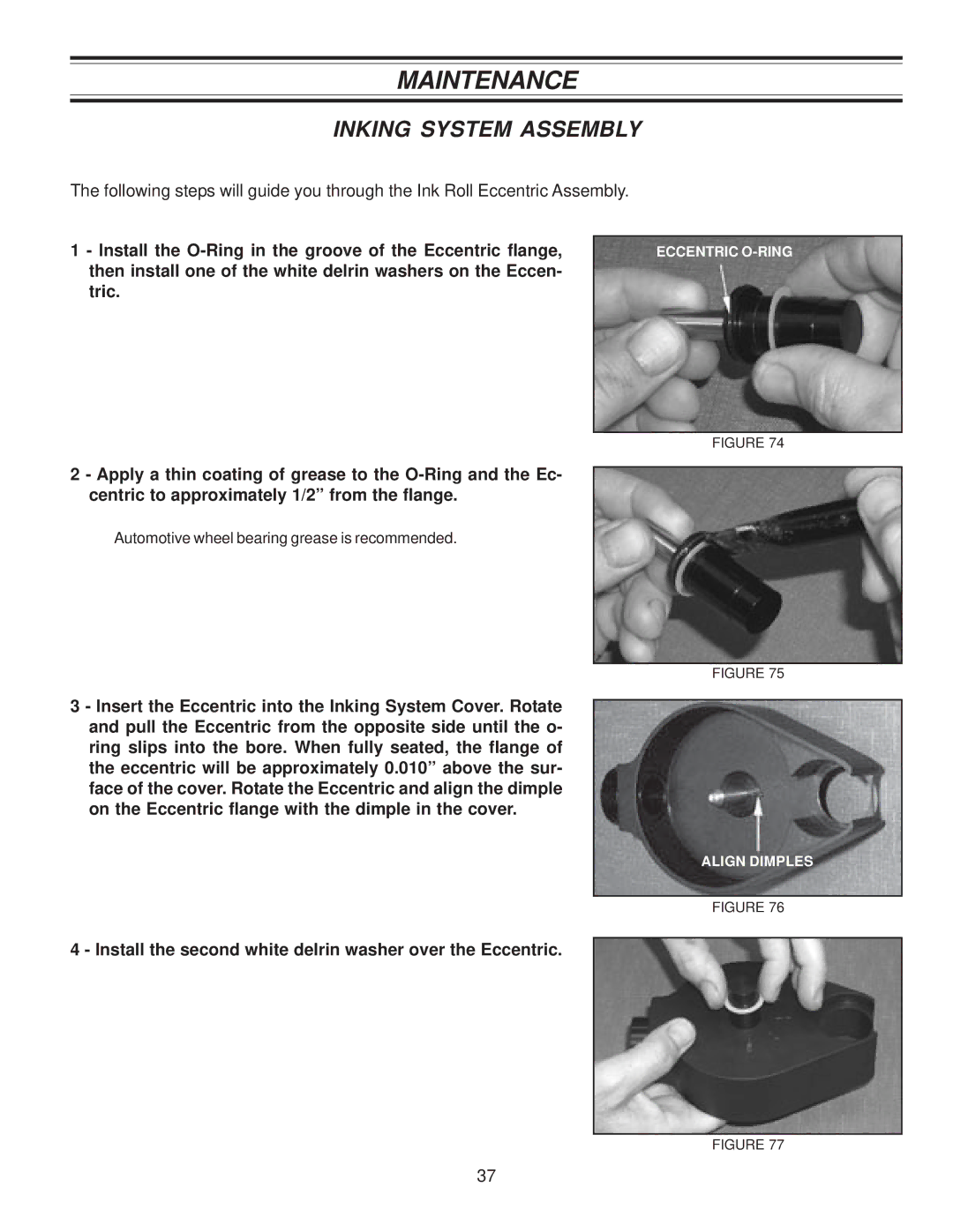 Universal Laser Systems CLP-100NI-NPRT manual Inking System Assembly 