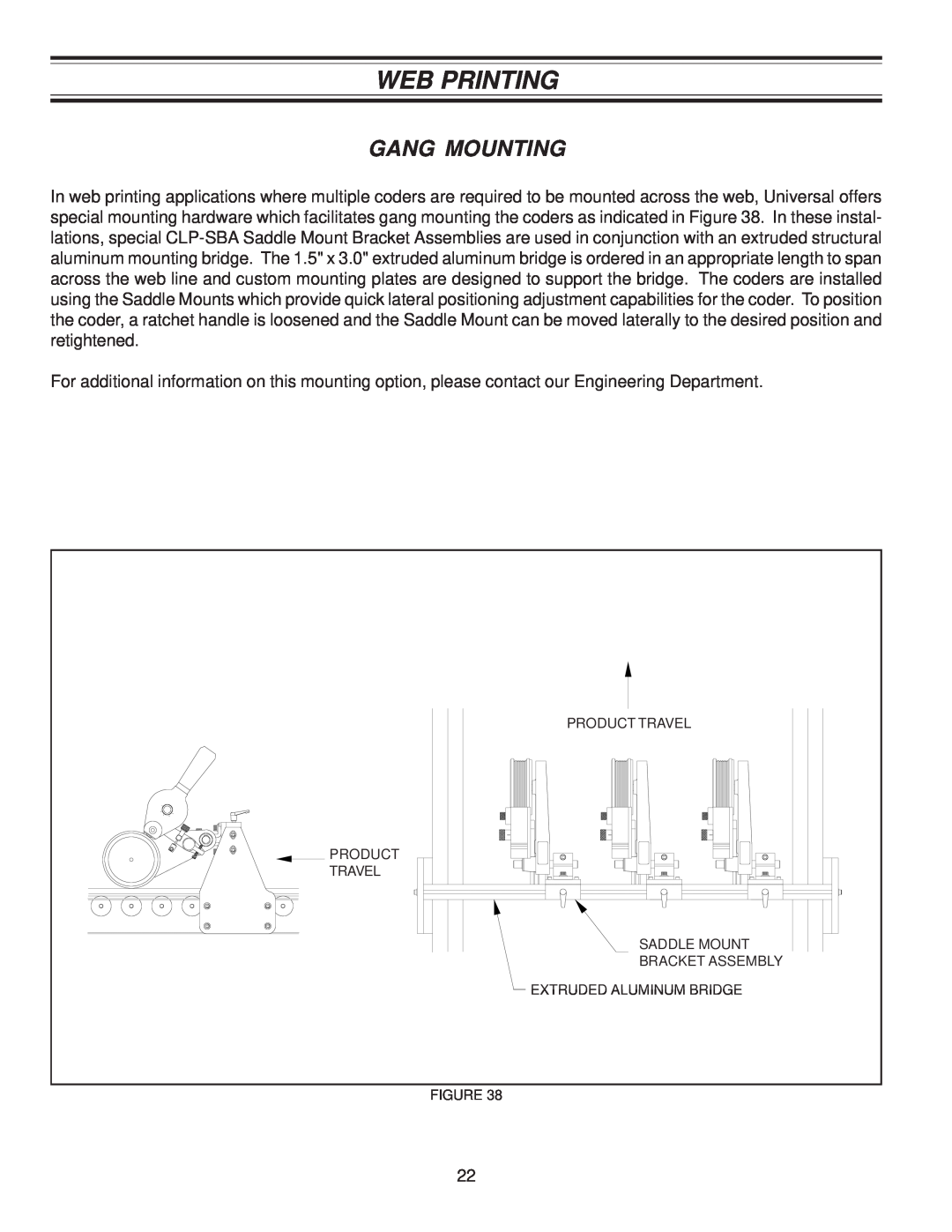 Universal Laser Systems CLP-100NI-NPRT manual Gang Mounting, Web Printing 