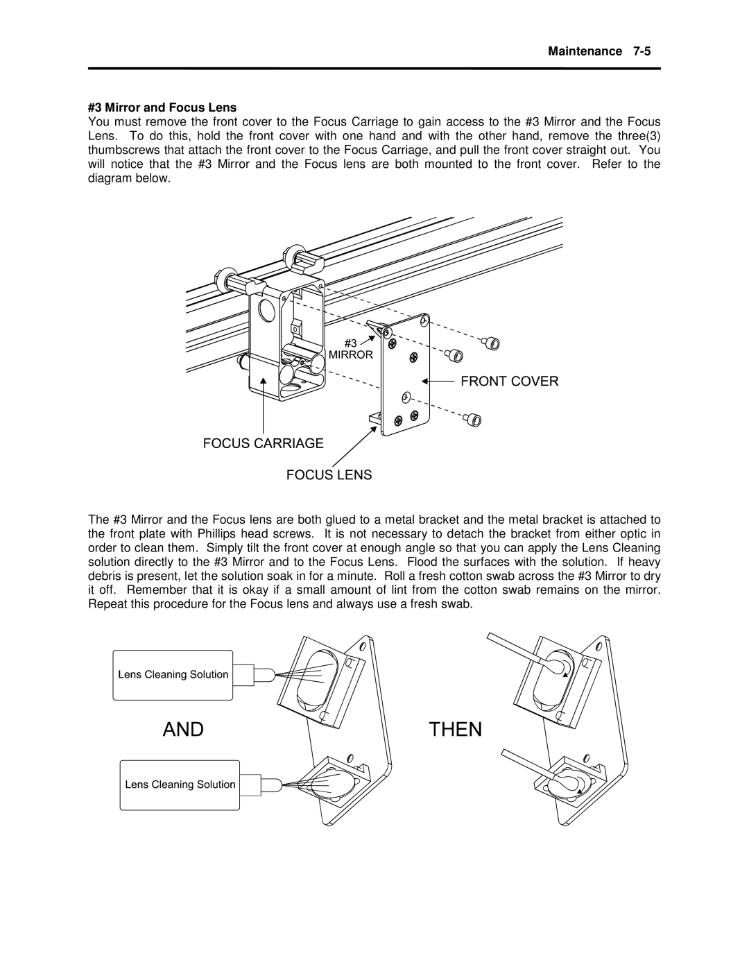 Universal Laser Systems X2-600, X-600 manual Maintenance #3 Mirror and Focus Lens 