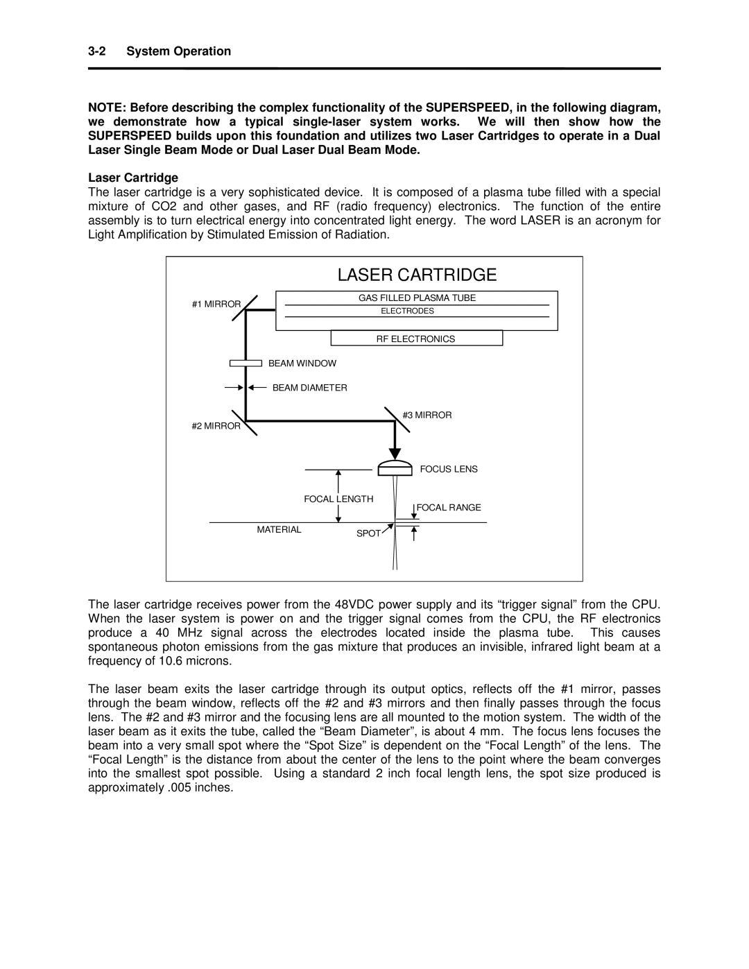 Universal Laser Systems X2-600, X-600 manual System Operation Laser Cartridge 