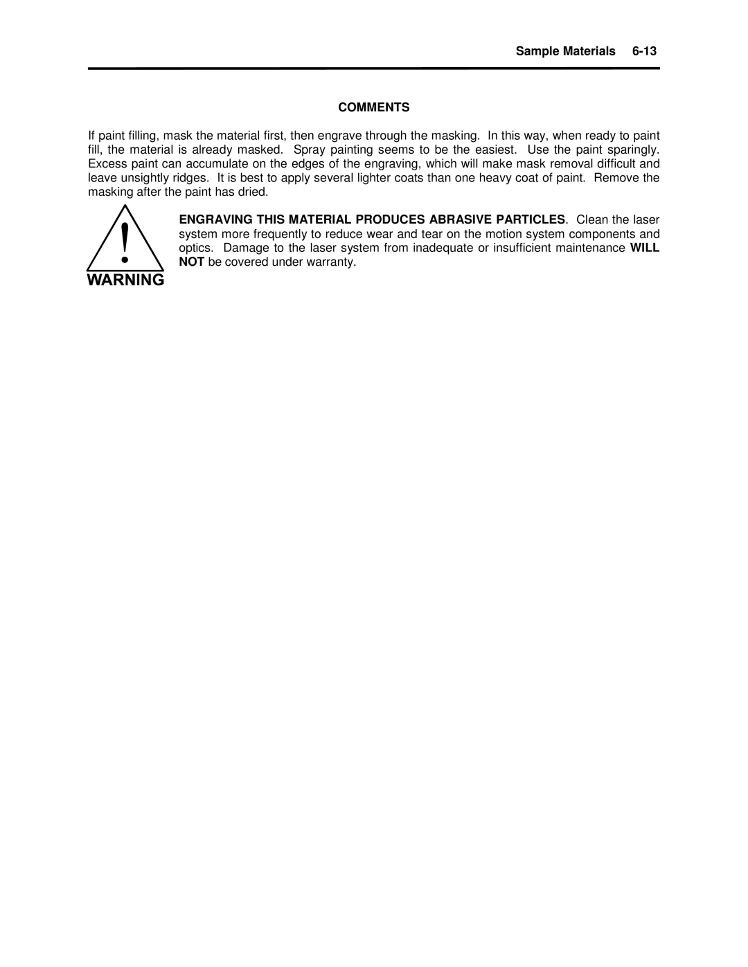 Universal Laser Systems X2-600, X-600 manual Comments 