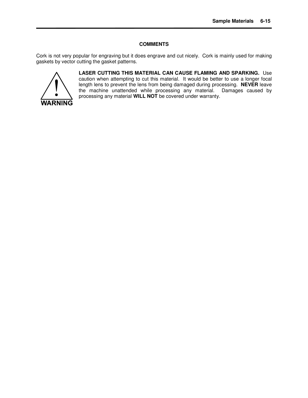 Universal Laser Systems X2-600, X-600 manual Comments 