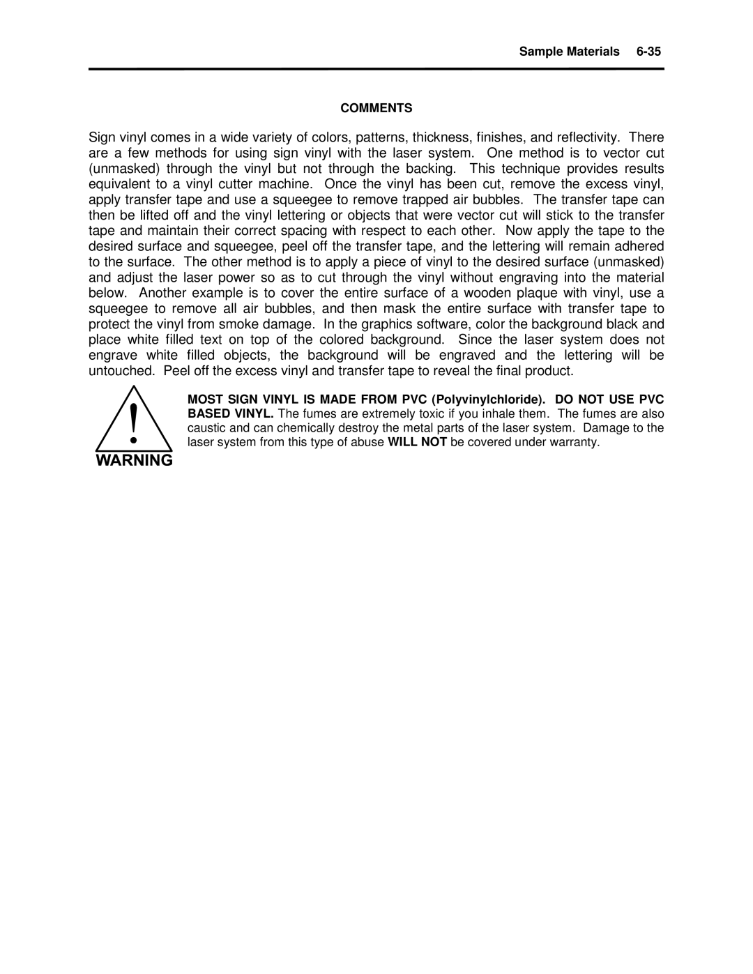 Universal Laser Systems X2-600, X-600 manual Comments 