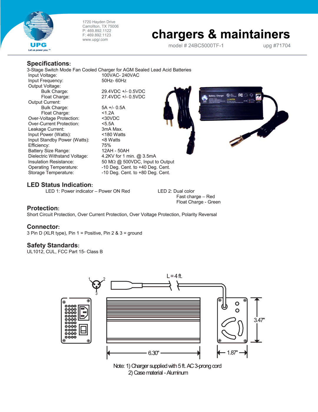 Universal Power Group 24BC5000TF-1 manual 