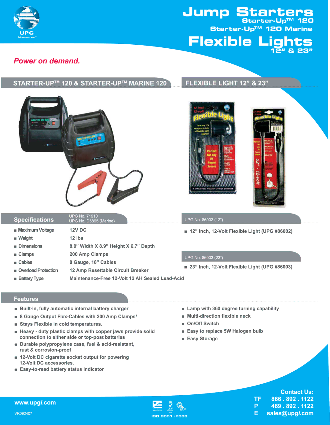 Universal Power Group Jump Starters manual RvAC118 