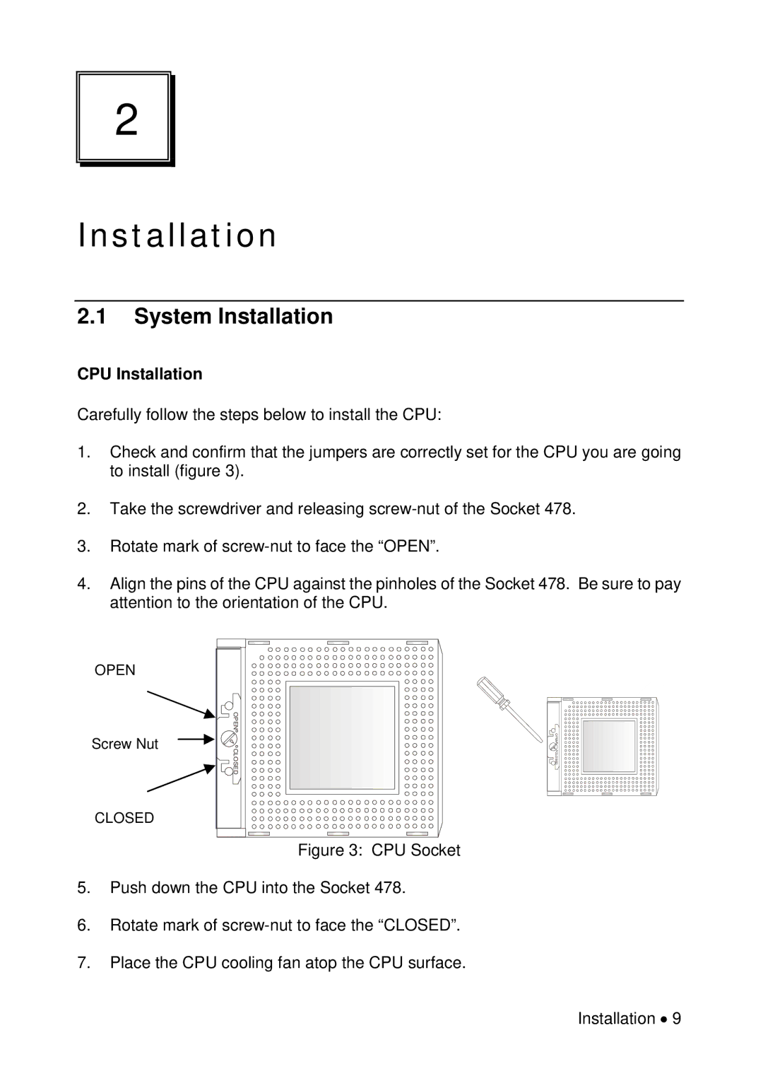 Universal Remote Control M-855 user manual System Installation, CPU Installation 