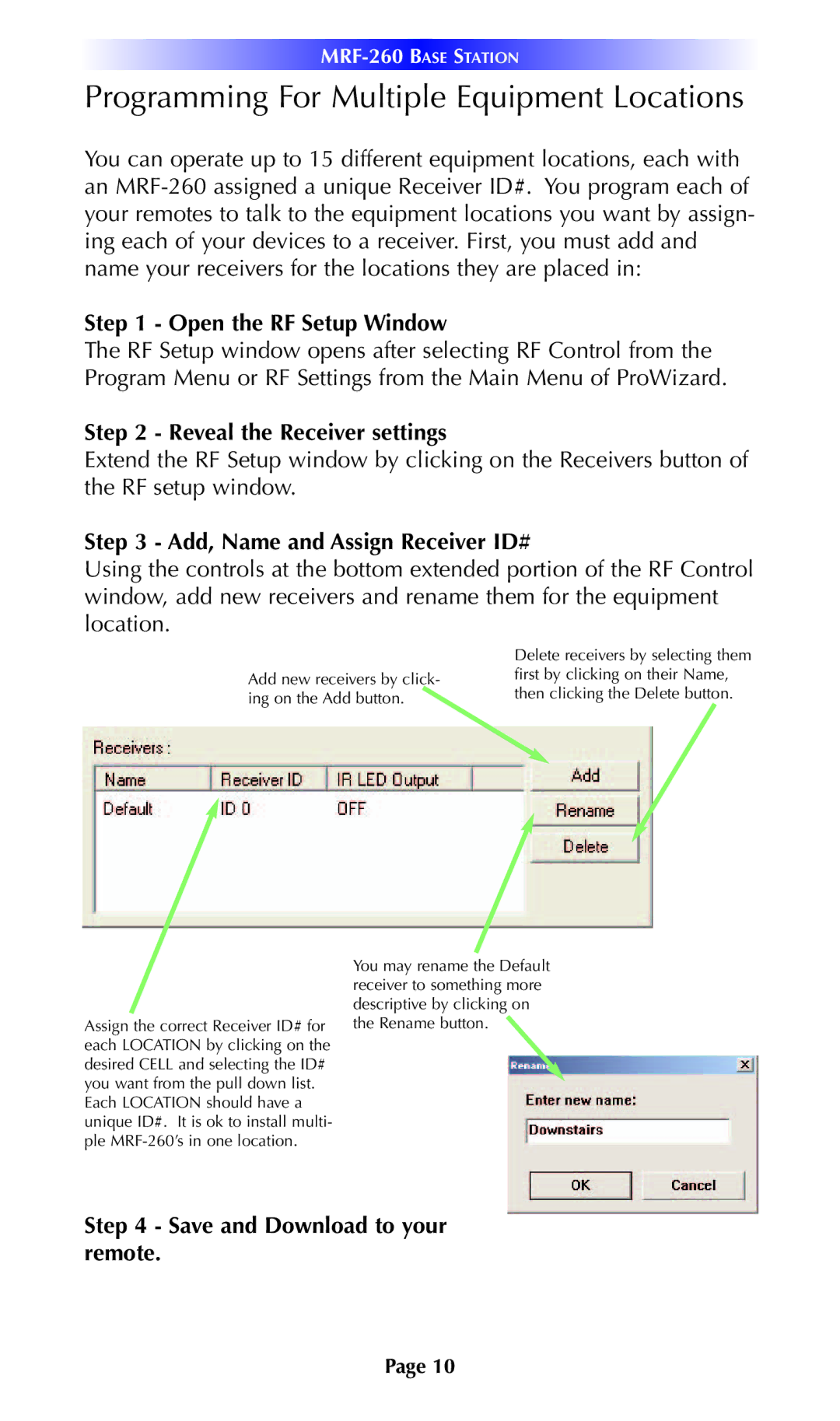 Universal Remote Control MRF-260 Programming For Multiple Equipment Locations, Reveal the Receiver settings 