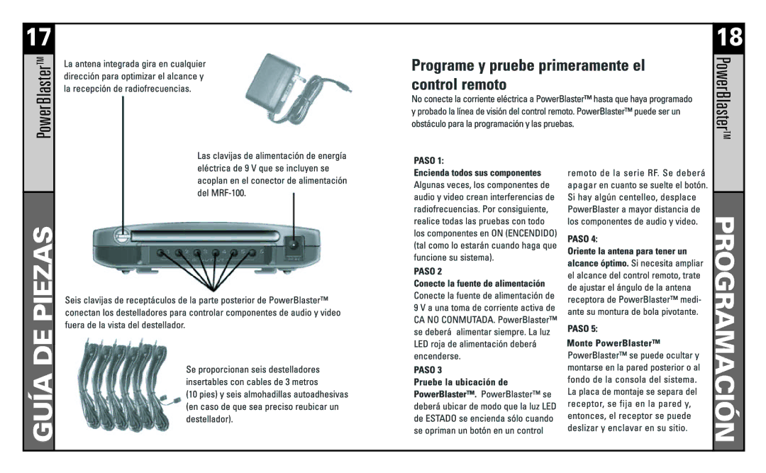 Universal Remote Control MRF100B manual Programación 