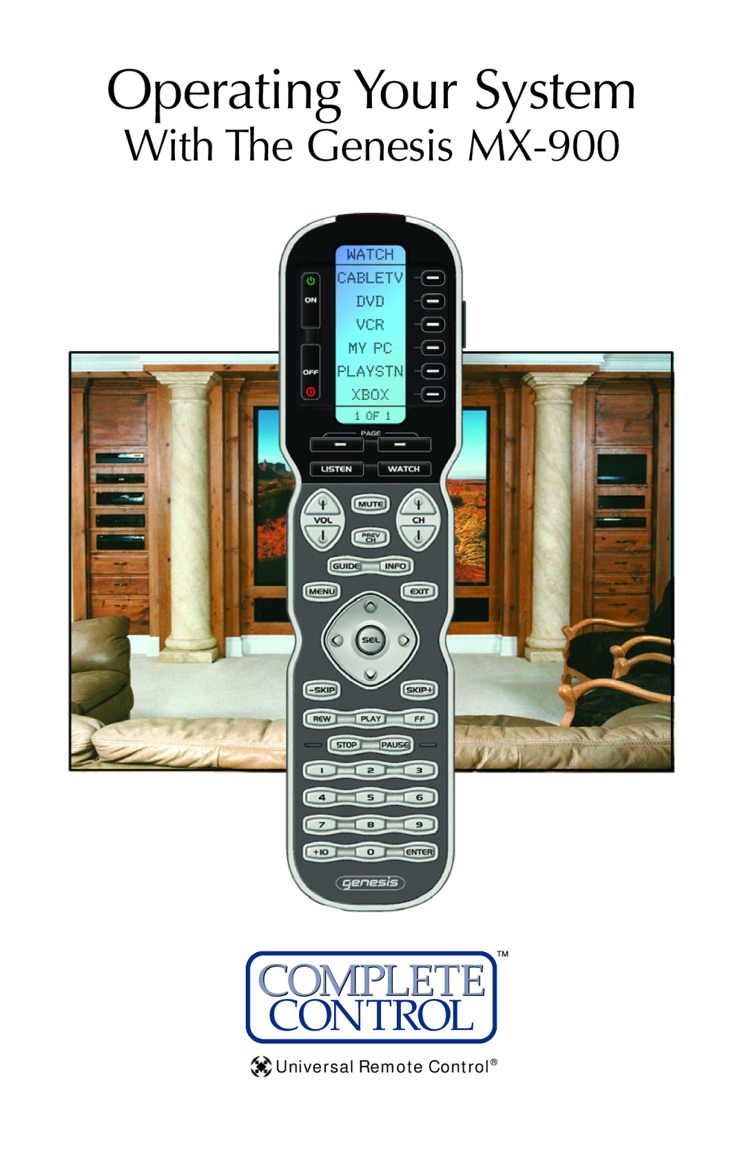 Universal Remote Control MX900 manual Operating Your System 