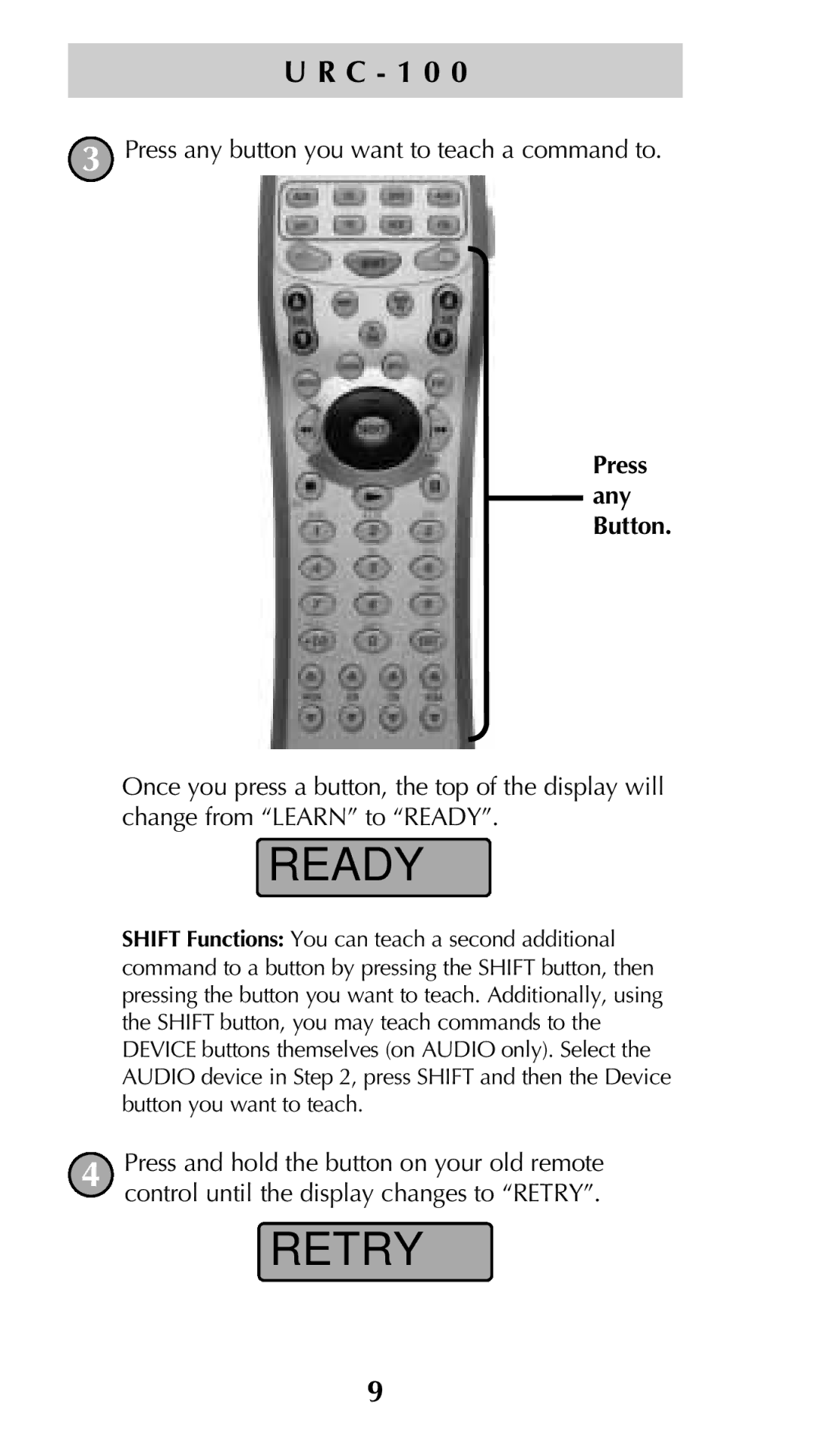 Universal Remote Control Unifier URC-100 owner manual Ready 