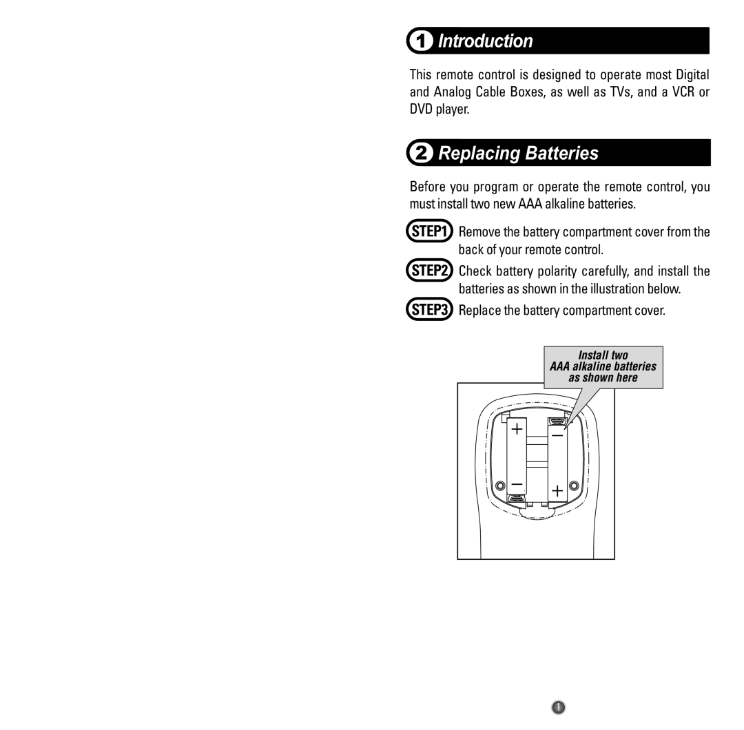 Universal Remote Control UR3-SR3, OCE-0009D manual Introduction, Replacing Batteries 