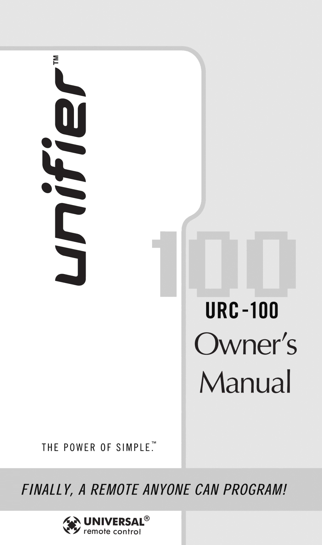 Universal Remote Control URC-100 owner manual 