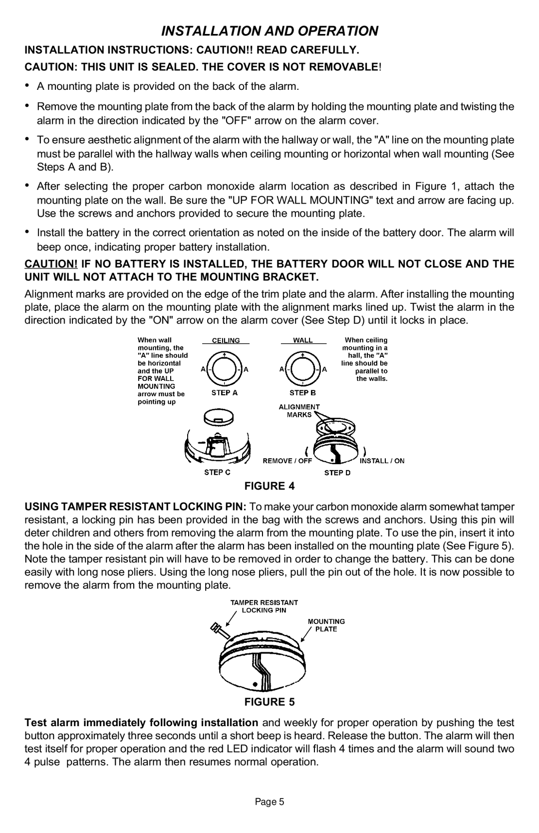 Universal Security Instruments CD-9000 Installation and Operation, Installation Instructions CAUTION!! Read Carefully 