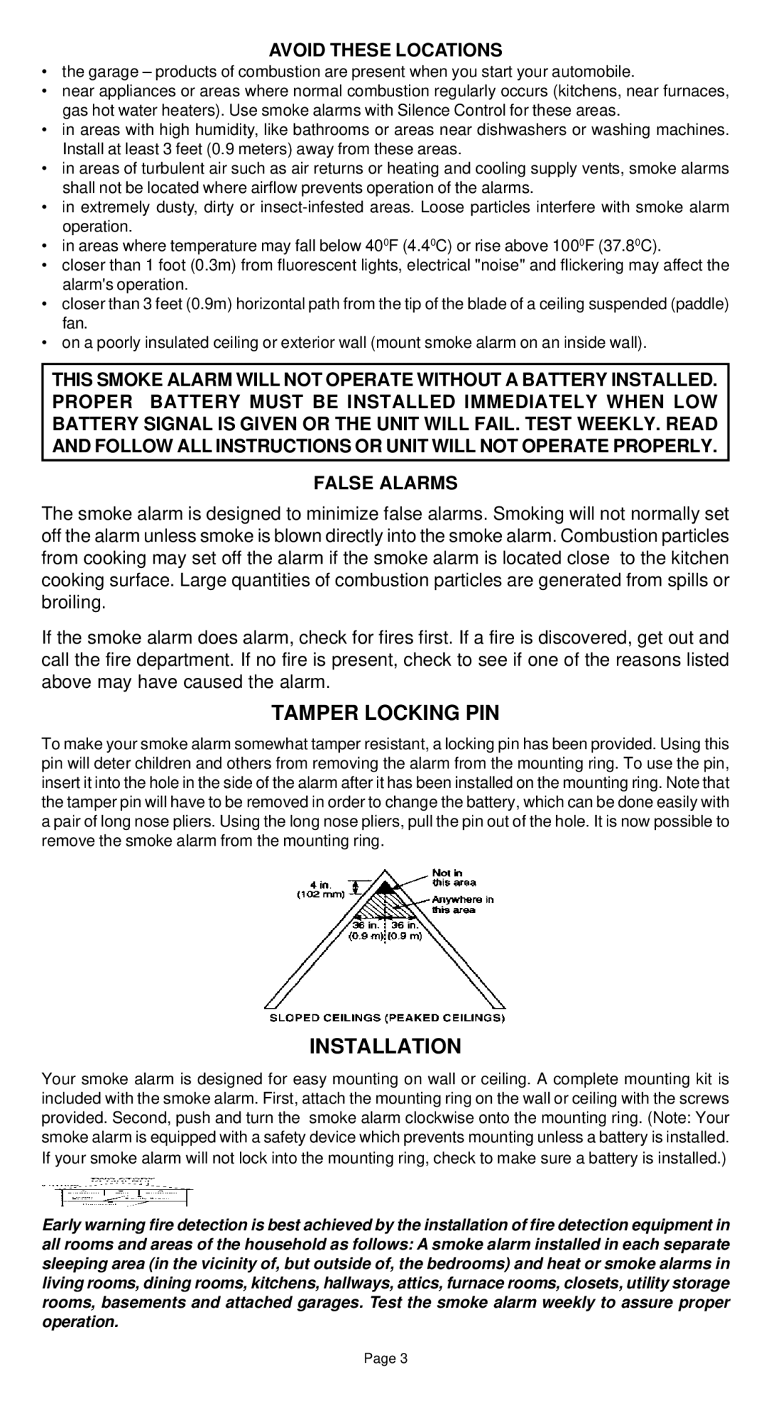 Universal Security Instruments SS-771-LR, SS-770-LR manual Avoid These Locations, False Alarms 