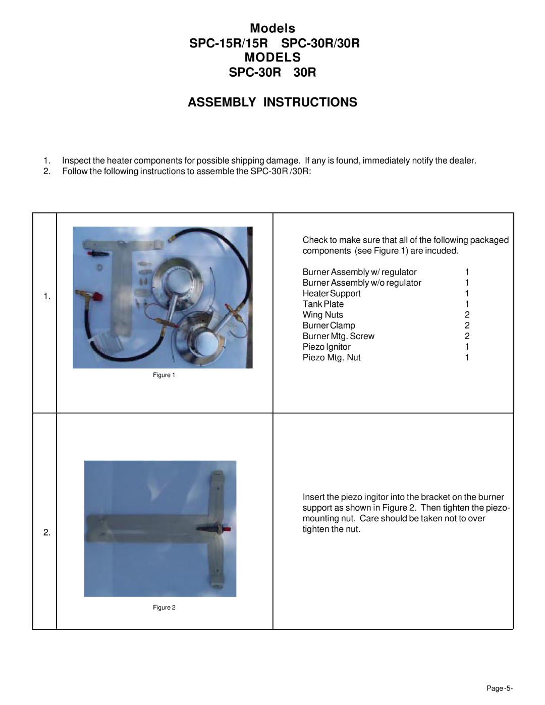 Universal SPC-15R/15R, SPC-30R/30R owner manual Models, Assembly Instructions 