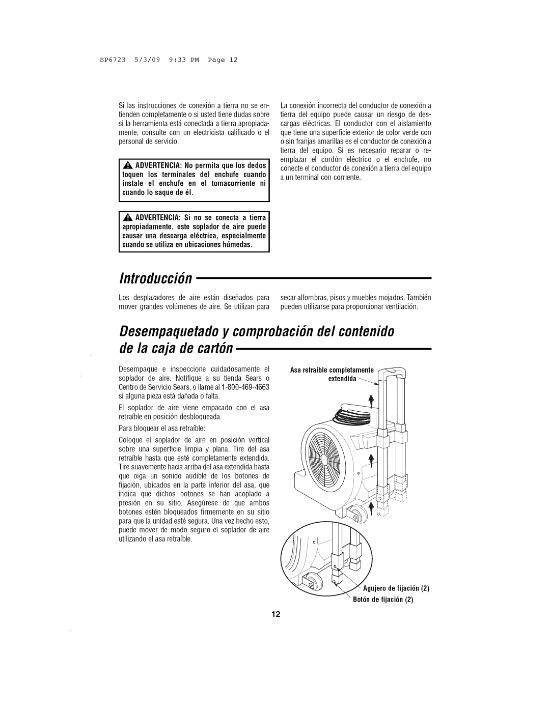 Univex 113.171500 owner manual Introducci6n, Desempaquetadoy compmbaci6ndel contenido dela caja de carMn, CuandoIo saquede 