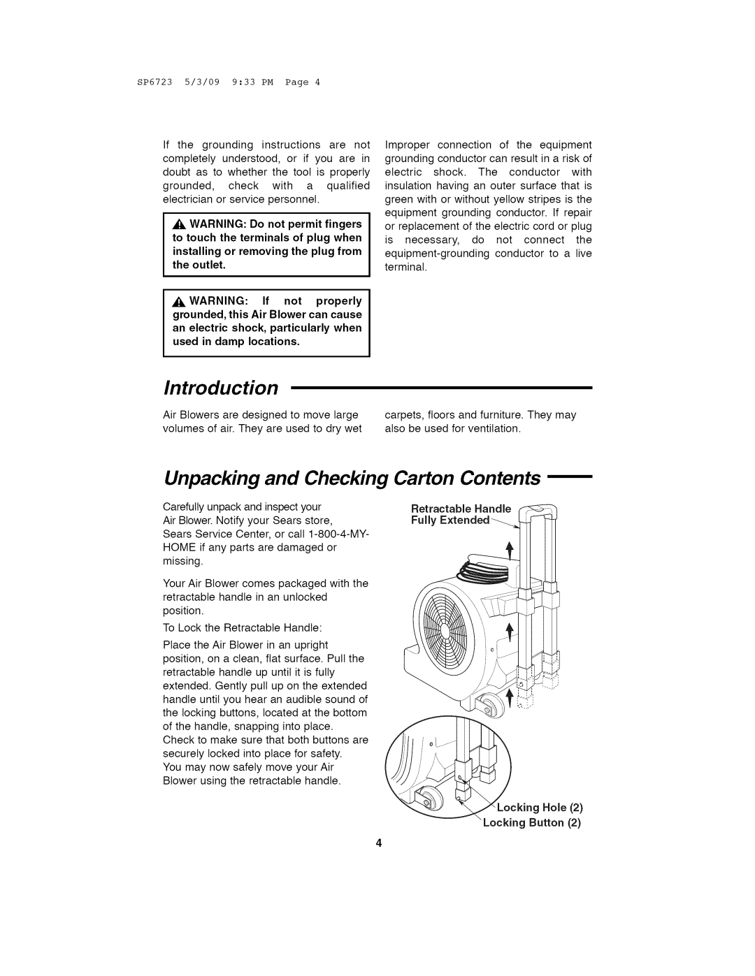 Univex 113.171500 owner manual Introduction, Unpacking and Checking Carton Contents 