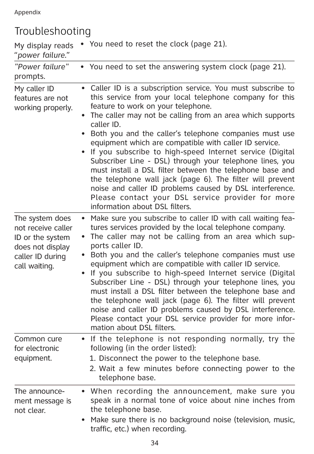 Univex 1856 user manual Power failure 