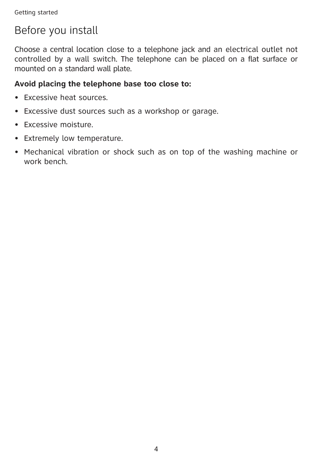 Univex 1856 user manual Before you install, Avoid placing the telephone base too close to 